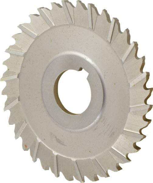 Controx - 4" Blade Diam x x 0.1563" Blade Thickness, 1" Hole, 36 Teeth, Cobalt Side Chip Saw - Staggered Tooth, Arbor Connection, Right Hand Cut, Uncoated, with Keyway - Best Tool & Supply