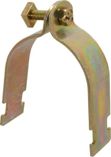 Cooper B-Line - 2-1/2" Pipe, 12 Gauge Framing Channel & Strut Mounted Clamp - Zinc Dichromate, Rigid Conduit - Best Tool & Supply