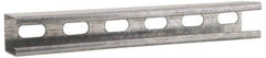 Cooper B-Line - 10' Long x 1-5/8" Wide x 1-5/8" High, 12 Gauge, Strip Steel, Half Slot Framing Channel & Strut - 0.105" Thick, Pre-Galvanized - Best Tool & Supply