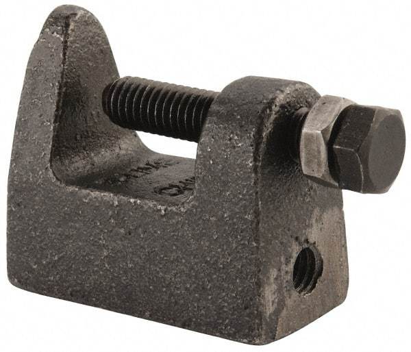 Cooper B-Line - 1-1/4" Max Flange Thickness, 3/8" Rod Wide Jaw Top Beam Clamp - 500 Lb Capacity, Malleable Iron - Best Tool & Supply