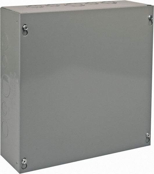 Cooper B-Line - Steel Junction Box Enclosure Screw Flat Cover - NEMA 1, 12" Wide x 12" High x 4" Deep - Best Tool & Supply