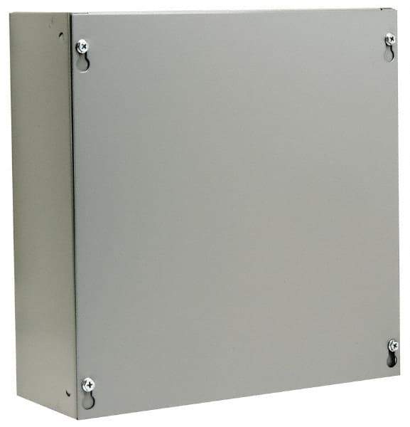 Cooper B-Line - Steel Junction Box Enclosure Screw Flat Cover - NEMA 1, 12" Wide x 12" High x 4" Deep - Best Tool & Supply