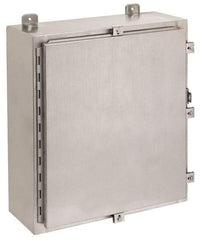 Cooper B-Line - Stainless Steel Standard Enclosure Hinge Flat Cover - NEMA 4, 12, 13, 4X, 24" Wide x 36" High x 8" Deep, Corrosion Resistant, Rainproof & Watertight - Best Tool & Supply