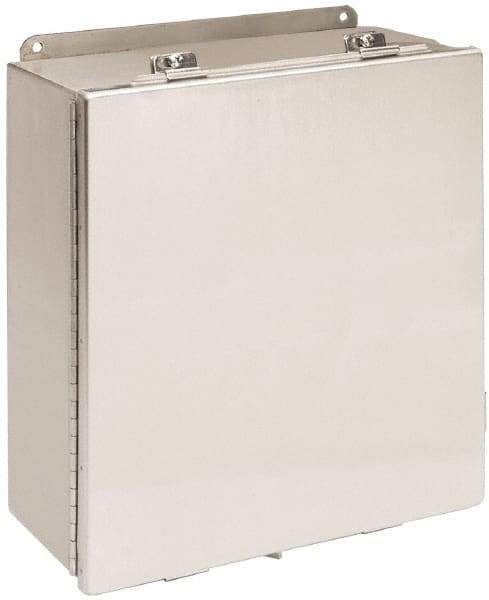 Cooper B-Line - Stainless Steel Standard Enclosure Hinge Flat Cover - NEMA 4, 12, 13, 3RX, 4X, 8" Wide x 10" High x 4" Deep, Corrosion Resistant, Dust-tight, Rainproof & Watertight - Best Tool & Supply