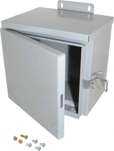 Cooper B-Line - Steel Junction Box Enclosure Hinge Flat Cover - NEMA 3R, 8" Wide x 8" High x 6" Deep, Rainproof - Best Tool & Supply