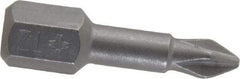 Wera - #1, Torsion Phillips Screwdriver Bit - 1/4" Drive, 1" OAL - Best Tool & Supply