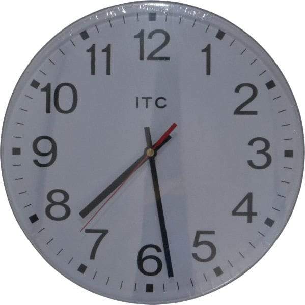 Infinity Insttruments - 11-1/2 Inch Diameter, White Face, Dial Wall Clock - Bold Display, White Case, Runs on AA Battery - Best Tool & Supply