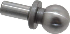 Gibraltar - 1/2" Ball Diam, 1/4" Shank Diam, Steel Inspection Tooling Ball - Slip-Fit Shank, 15/16" Ball Center to Shank Bottom, 0.4" Ball Center to Shoulder Bottom, with Shoulder - Best Tool & Supply