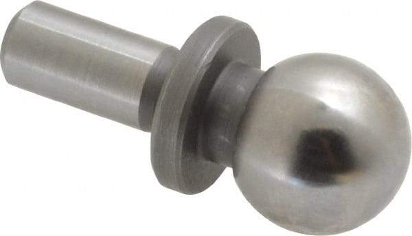 Gibraltar - 1/2" Ball Diam, 1/4" Shank Diam, Steel Inspection Tooling Ball - Press-Fit Shank, 15/16" Ball Center to Shank Bottom, 0.4" Ball Center to Shoulder Bottom, with Shoulder - Best Tool & Supply