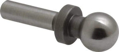 Gibraltar - 1/2" Ball Diam, 1/4" Shank Diam, Steel Inspection Tooling Ball - Slip-Fit Shank, 1-3/8" Ball Center to Shank Bottom, 1/2" Ball Center to Shoulder Bottom, with Shoulder - Best Tool & Supply