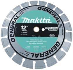 Makita - 14" Diam, 20mm Arbor Hole Diam, Wet & Dry Cut Saw Blade - Diamond-Tipped, Standard Round Arbor - Best Tool & Supply