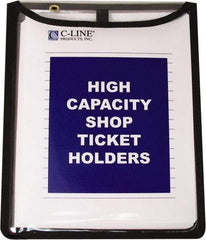 C-LINE - 15 Piece Clear High Capacity with Gussett Stitched Shop Ticket Holder - 12" High x 9" Wide - Best Tool & Supply