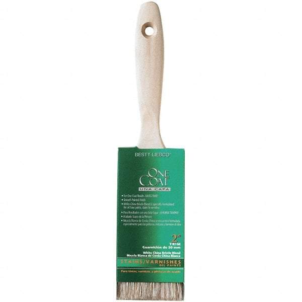 Krylon - 9/16" Flat White China Bristle Trim Brush - 2" Bristle Length, 2-3/4" Wood Beavertail Handle - Best Tool & Supply