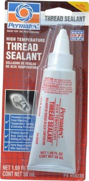 Permatex - 50 mL Tube, White, Paste High Strength Threadlocker - Series 592 - Best Tool & Supply