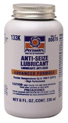 Permatex - 8 oz Bottle High Temperature Anti-Seize Lubricant - Aluminum/Copper/Graphite, -51 to 1,600°F, Silver Colored, Water Resistant - Best Tool & Supply