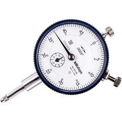 Mitutoyo - 1/2" Range, 0-50 Dial Reading, 0.0005" Graduation Dial Drop Indicator - 57mm Dial, 0.05" Range per Revolution, 0.0005" Accuracy, Revolution Counter - Best Tool & Supply