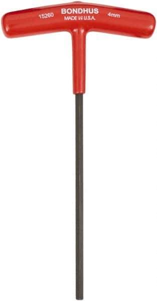 Bondhus - 4mm Hex, T-Handle Cushion Grip, Hex Key - 152mm OAL, Metric System of Measurement - Best Tool & Supply