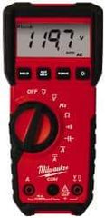 Milwaukee Tool - 2216-20, CAT III, 600 VAC/VDC, Digital True RMS Auto Ranging Multimeter - 40 mOhm, Measures Voltage, Capacitance, Current, Frequency, Resistance - Best Tool & Supply