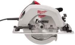 Milwaukee Tool - 15 Amps, 10-1/4" Blade Diam, 5,200 RPM, Electric Circular Saw - 120 Volts, 3.1 hp, 12' Cord Length, 5/8" Arbor Hole, Right Blade - Best Tool & Supply