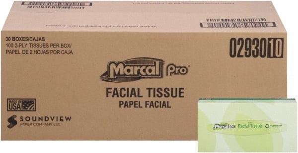 Facial Tissue; Container Style: Flat Box; Ply: 2; Tissue Color: White; Total Sheets Included: 3000; Recycled Fiber: Yes; Boxes per Case: 30; Container Type: Flat Box; Number Of Plys: 2; EPP GSA Codes: AQ - CPG(Comprehensive Procurement Guidelines); Pre Co