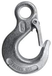 CM - 9,200 Lb Capacity, Chain Grade 43, Steel Eye Hook - 1.21" Hook Throat, 4.2" Reach, 1.03" Eye ID, 1/2" Chain Diam, 6.13" OAL, Heat Treated - Best Tool & Supply