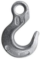 CM - 7,200 Lb Capacity, Chain Grade 43, Steel Eye Hook - 1.23" Hook Throat, 3.64" Reach, 0.91" Eye ID, 7/16" Chain Diam, 5.56" OAL, Heat Treated - Best Tool & Supply