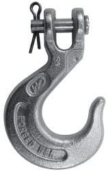 CM - 1/2 Inch Chain Diameter, Grade 43 Clevis Hook - 9,200 Lbs. Load Capacity, 0.61 Inch Inside Diameter, 0.55 Inch Pin Diameter, 1.12 Inch Hook Throat, 6.31 Inch Overall Length, 4.16 Inch Hook Width - Best Tool & Supply