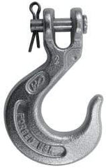 CM - 7/16 Inch Chain Diameter, Grade 43 Clevis Hook - 7,200 Lbs. Load Capacity, 0.58 Inch Inside Diameter, 1/2 Inch Pin Diameter, 1.02 Inch Hook Throat, 5.56 Inch Overall Length, 3.91 Inch Hook Width - Best Tool & Supply