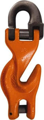 CM - 9/32 Inch Chain Diameter, Grade 100 Clevis Hook - 4,300 Lbs. Load Capacity, 0.71 Inch Inside Diameter, 0.21 Inch Pin Diameter, 0.38 Inch Hook Throat, 5.86 Inch Overall Length, 2.19 Inch Hook Width - Best Tool & Supply