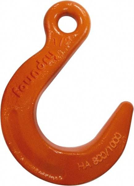 CM - Chain Grade 100, 22,600 Lbs. Load Limit Eye Foundry Hook - 2.03 Inch Hook Throat, 6-1/2 Inch Reach, 1.31 Inch Eye Inside Diameter, 5/8 Inch Chain Diameter, 9.66 Inch Overall Length, 0.88 Inch Eye Thickness - Best Tool & Supply