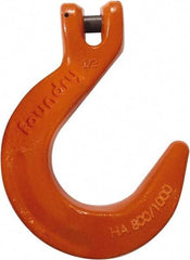 CM - 9/32 Inch Chain Diameter, Grade 100 Clevis Hook - 4,300 Lbs. Load Capacity, 0.35 Inch Inside Diameter, 0.357 Inch Pin Diameter, 2.55 Inch Hook Throat, 6.52 Inch Overall Length, 4.82 Inch Hook Width - Best Tool & Supply