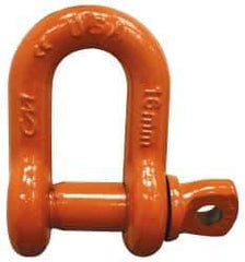 CM - 3/8" Nominal Chain Size, 1.5 Ton Carbon Steel Screw Chain Shackle - 17/32" Diam, 7/16" Pin Diam, 21/32" Wide Inside Jaw, 21/32" Inside Width - Best Tool & Supply