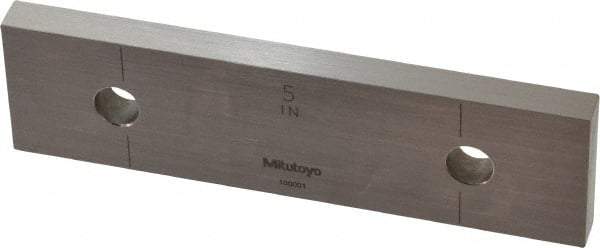 Mitutoyo - 5" Rectangular Steel Gage Block - Accuracy Grade 0, Includes Certificate of Inspection - Best Tool & Supply