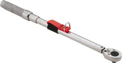 Proto - 1/2" Drive Micrometer Ratchet Head Tethered Torque Wrench - 40 N/m to 200 N/m Torque, 21-1/2" OAL, 1 N/m Graduation, Pear Head - Best Tool & Supply