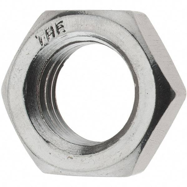 Value Collection - 7/8-9 UNC Stainless Steel Right Hand Hex Jam Nut - 1-5/16" Across Flats, 31/64" High, Uncoated - Best Tool & Supply