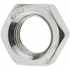 Value Collection - 3/8-24 UNF Stainless Steel Right Hand Hex Jam Nut - 9/16" Across Flats, 7/32" High, Uncoated - Best Tool & Supply