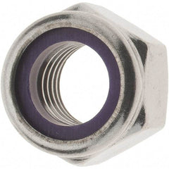 Value Collection - 1/2-13 UNC 18-8 Hex Lock Nut with Nylon Insert - 3/4" Width Across Flats, 39/64" High - Best Tool & Supply