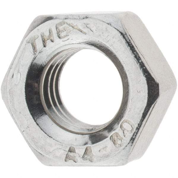 Value Collection - M6x1.00 Metric Coarse Stainless Steel Right Hand Hex Nut - 10mm Across Flats, 5mm High, Uncoated - Best Tool & Supply