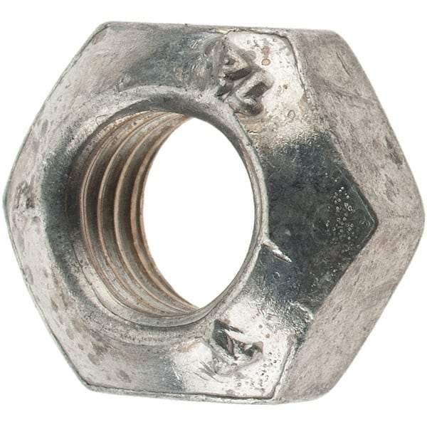 Made in USA - M10x1.50 Metric Coarse Grade 12 Hex Lock Nut with Distorted Thread - 10mm High, Cadmium Dicromate Finish - Best Tool & Supply