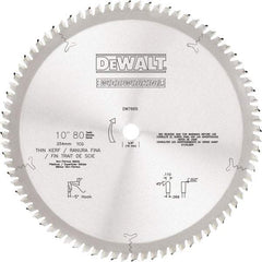 DeWALT - 10" Diam, 5/8" Arbor Hole Diam, 80 Tooth Wet & Dry Cut Saw Blade - Tungsten Carbide-Tipped, Standard Round Arbor - Best Tool & Supply