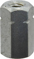 Made in USA - 1/4-20 UNC, 7/8" OAL Steel Standard Coupling Nut - Zinc-Plated Finish, 1/2" Width Across Flats - Best Tool & Supply