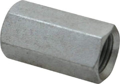 Value Collection - 1/2-20 UNF, 1-1/4" OAL Steel Standard Coupling Nut - Zinc-Plated Finish, 5/8" Width Across Flats - Best Tool & Supply