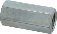 Made in USA - 3/4-10 UNC, 2-1/4" OAL Steel Standard Coupling Nut - Zinc-Plated Finish, 1" Width Across Flats - Best Tool & Supply