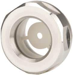 J.W. Winco - G 3/4 Thread, 30mm Distance Across Flats, Aluminum Oil Level Sight Glasses - 32mm Flange Diameter, 8mm Head Height, 9mm Length Under Head - Best Tool & Supply