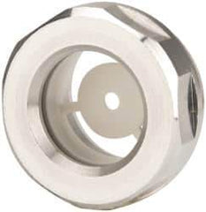 J.W. Winco - G 3/4 Thread, 30mm Distance Across Flats, Aluminum Oil Level Sight Glasses - 32mm Flange Diameter, 8mm Head Height, 9mm Length Under Head - Best Tool & Supply