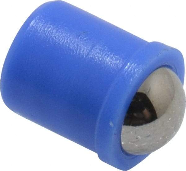 HALDER - 7mm Body Length x 6mm Body Diam, 6.2 N Init to 12.6 N Final End Force, Thermoplastic Press Fit Ball Plunger - 5mm Ball Diam, 1.6mm Max Ball Reach, 0.1mm Tolerance, 1mm Flange Thickness - Best Tool & Supply