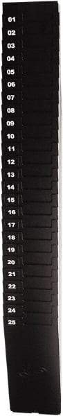 Lathem Time - 33-1/2" High x 4-1/2" Wide 25 Pocket Adjustable Time Card Rack - Black, Use with Time Cards - Best Tool & Supply