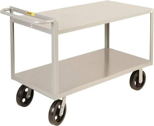 Little Giant - 2,000 Lb Capacity, 24" Wide x 53-1/2" Long x 30" High Shelf Cart - 2 Shelf, Steel, 2 Rigid/2 Swivel Casters - Best Tool & Supply