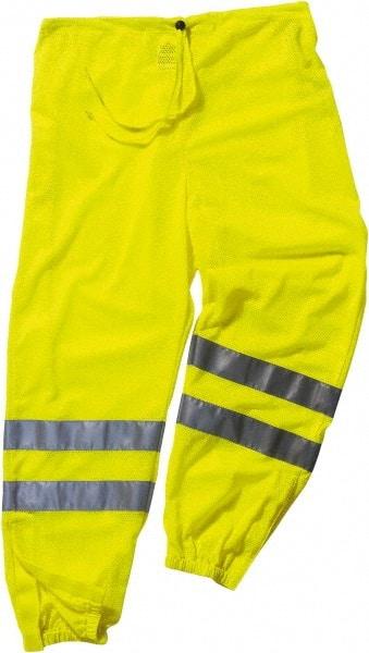 Ergodyne - Size 4X/5XL Polyester High-Visibility Pants - Drawstring Closure, No Pockets, 52" Waist, 45.5" Inseam, Lime - Best Tool & Supply