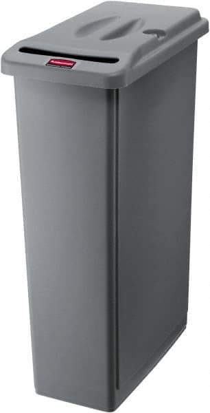 Rubbermaid - 23 Gal Gray Rectangle Confidential Document Container - Plastic, 31" High x 20" Long x 11" Wide - Best Tool & Supply